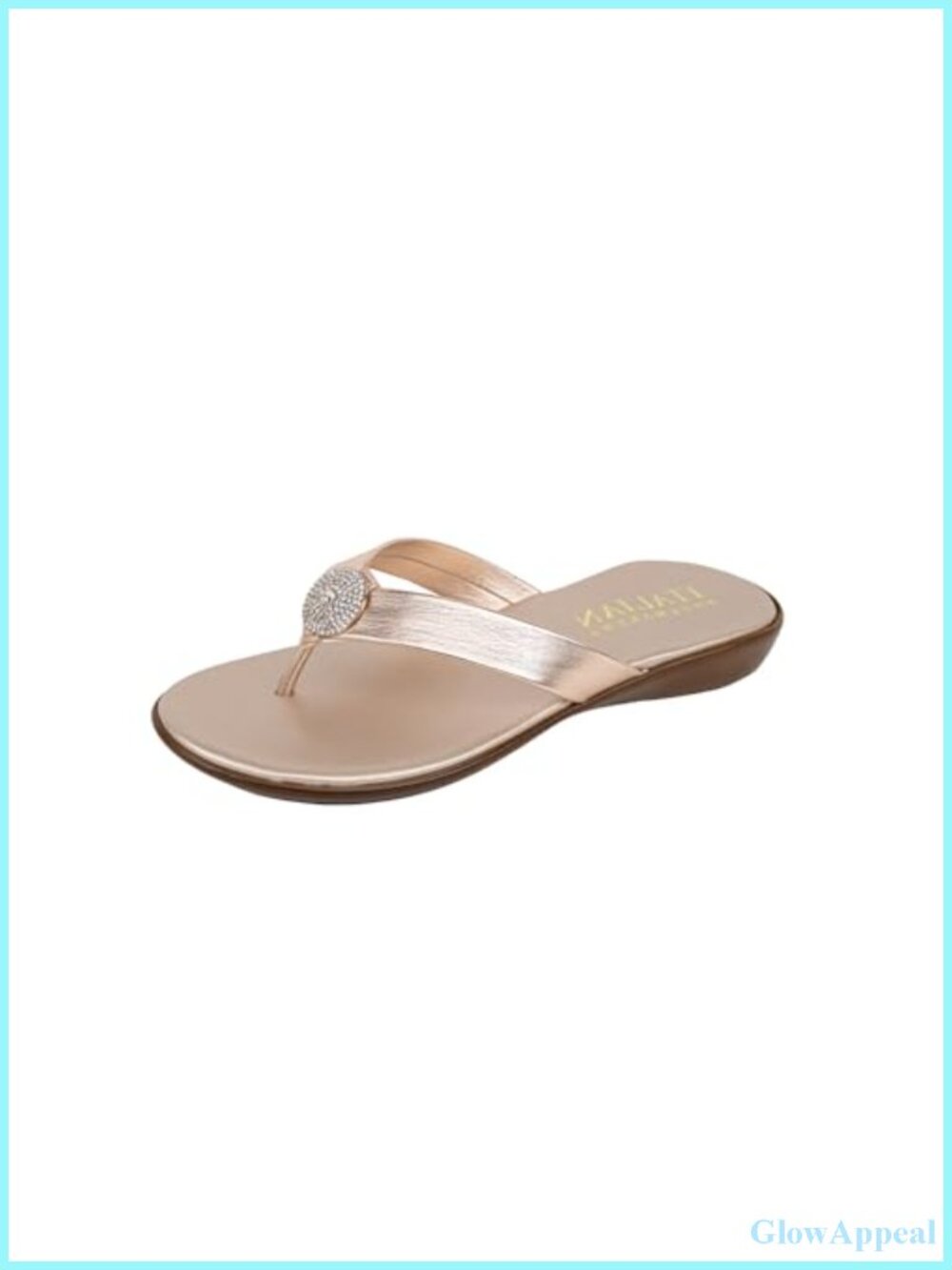 Wedge Thong Flip Flop Sandals Rhinestone Open Toe Slip On